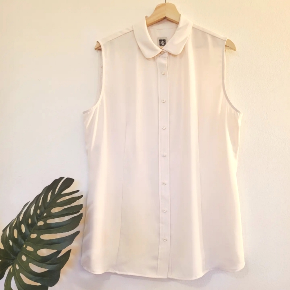 Anne Klein Size 16 Off-White Blouse